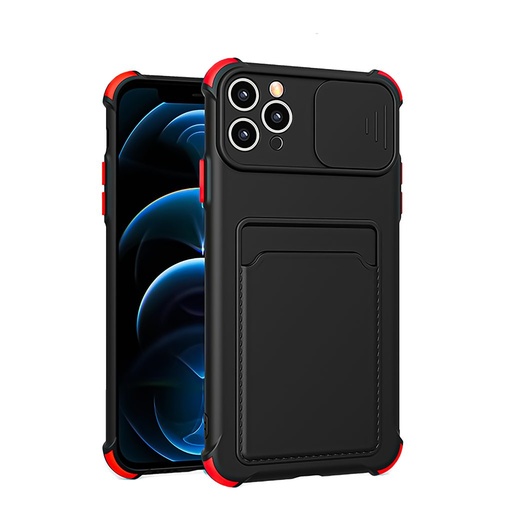 Apple iPhone 12 colored buttons odolný proti nárazu zadný kryt (Čierny)