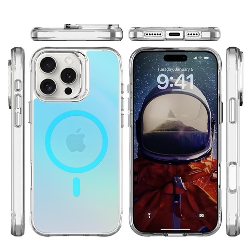 Apple iPhone 16 Pro Max TOKO Pure rainbow magsafe zadný kryt (Modrý)