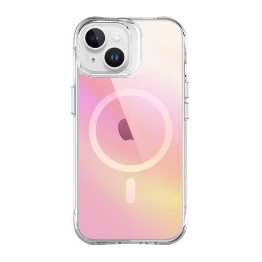 Apple iPhone 15 TOKO Pure rainbow magsafe zadný kryt (Ružový)