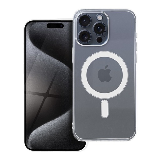 Apple iPhone 15 Pro Max 2 mm tenký silikónový MagSafe zadný kryt (Priehľadný)