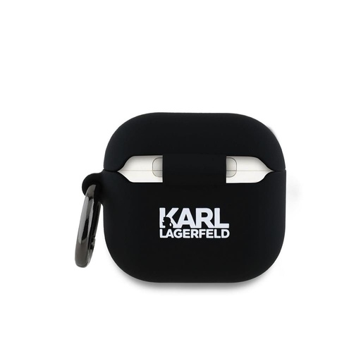 Apple AirPods 4 Karl Lagerfeld 3D Logo NFT Choupette Head Silicone puzdro (Čierny) - KLA4RUNCHK