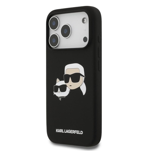 Karl Lagerfeld Liquid Silicone Double Heads MagSafe puzdro iPhone 17 Pro (Čierny) - KLHMP17LSKCHPPLK