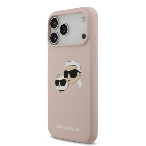 Karl Lagerfeld Liquid Silicone Double Heads MagSafe puzdro iPhone 17 Pro Max (Ružový) - KLHMP17XSKCHPPLP