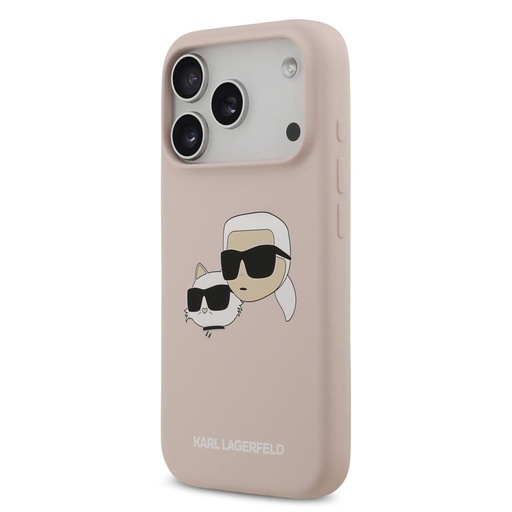 Karl Lagerfeld Liquid Silicone Double Heads MagSafe puzdro iPhone 17 Pro (Ružový) - KLHMP17LSKCHPPLP