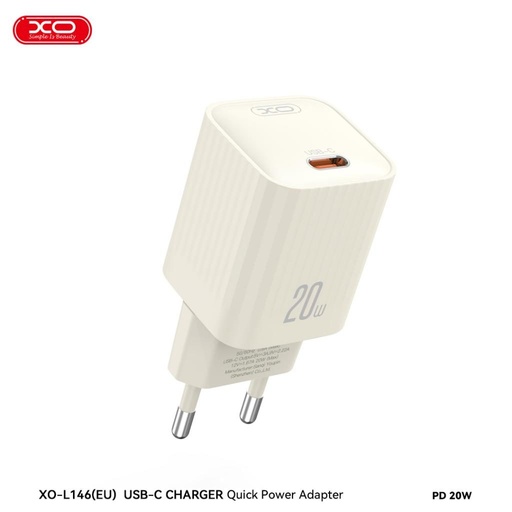 XO L146 PD 20W rýchlonabíjačka (Béžový) – USB-C konektor