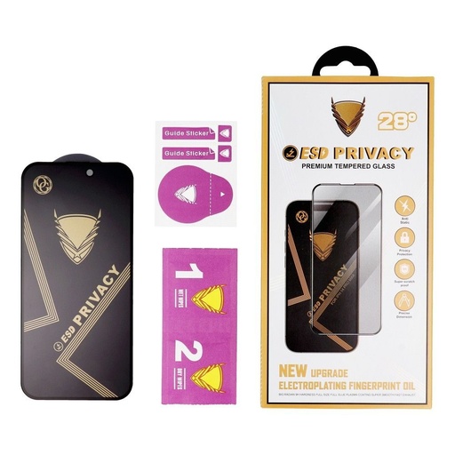 Apple iPhone 13 / 13 Pro / 14 / 16e OG Premium Privacy ochranné sklo (Čierny)