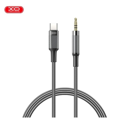 XO NB-R279B audio kábel Type-C - 3,5 mm Brushed Priehľadný (Čierny)