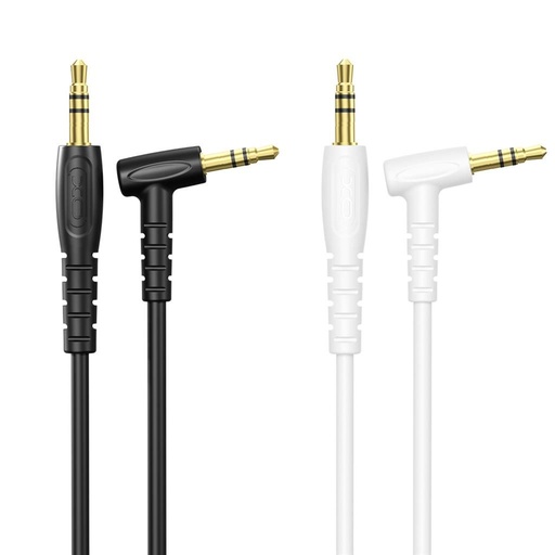 XO NB-R272 3,5 mm – 3,5 mm s uhlovým konektorom audio kábel (Biely) - 1,0 m