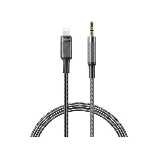 XO NB-R279A audio kábel Lightning - 3,5 mm Brushed Priehľadný (Čierny)