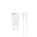 XO CE30 fali töltő 30W 1x USB-A + 1x USB-C (Fehér)