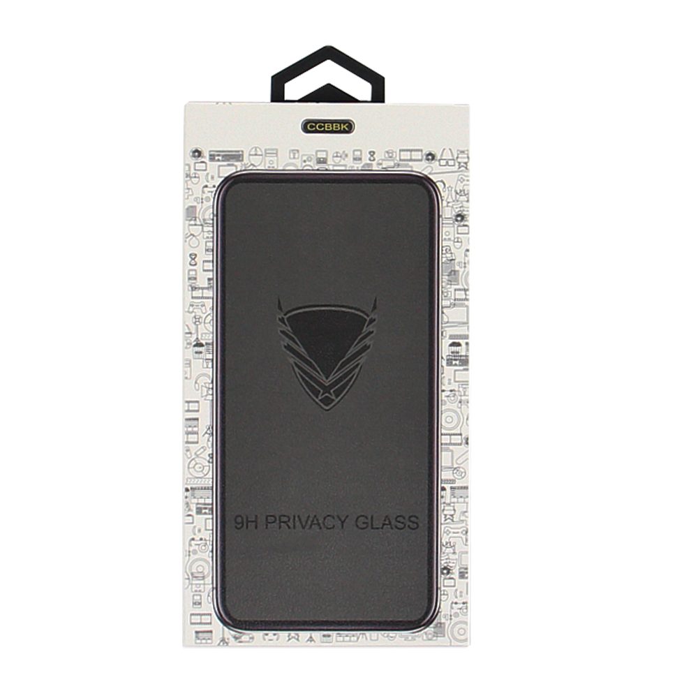 Apple iPhone 15 / iPhone 16 OG Premium Privacy üvegefólia (Átlátszó fekete peremmel)