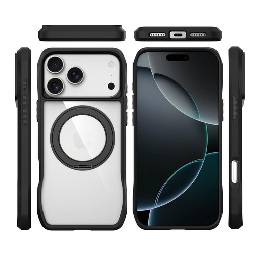 Apple iPhone 17 Pro Max TOKO Octagon MagSafe 360 otočný zadný kryt (Čierny)