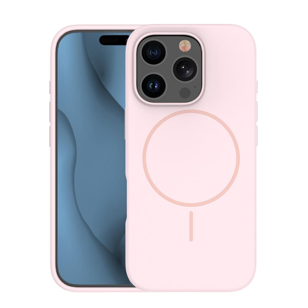 Apple iPhone 15 Pro Silicone Thin magsafe hátlap tok (Rózsaszín)