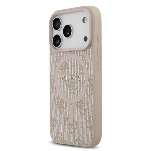 Guess PU Leather 4G Colored Ring MagSafe iPhone 17 Pro (Ružový)