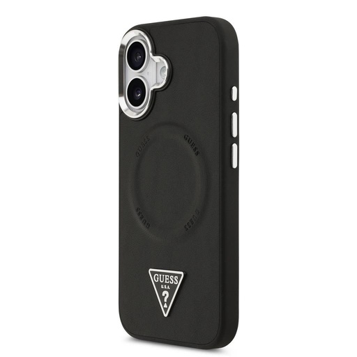 Guess PU Leather Triangle Logo MagSafe iPhone 17 (Čierny)