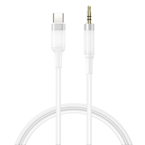 XO NB-R279B USB-C – 3,5 mm audio kábel (Biely) – 1,0 m