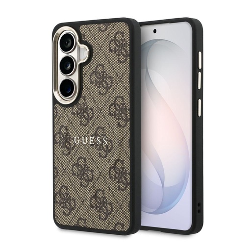 Guess PU Leather 4G Zlatý Frame Magnetic puzdro Samsung Galaxy S26 (Hnedý) - GUHMS26SP4MSEGCW