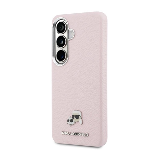Karl Lagerfeld Grained PU Leather K&CH Heads Magnetic puzdro Samsung Galaxy S26 (Ružový) - KLHMS26S6PFKCLP