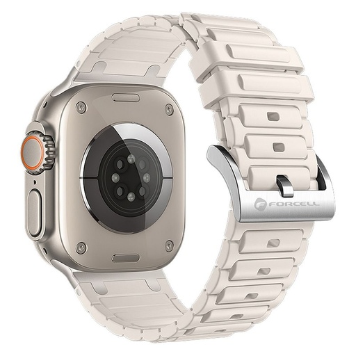 Forcell F-Design FA06 silikónový remienok Apple Watch 38 / 40 / 41 mm (Biely)