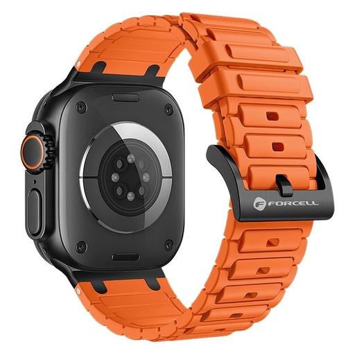 Forcell F-Design FA06 silikónový remienok Apple Watch 42 / 44 / 45 / 49 mm (Oranžový)