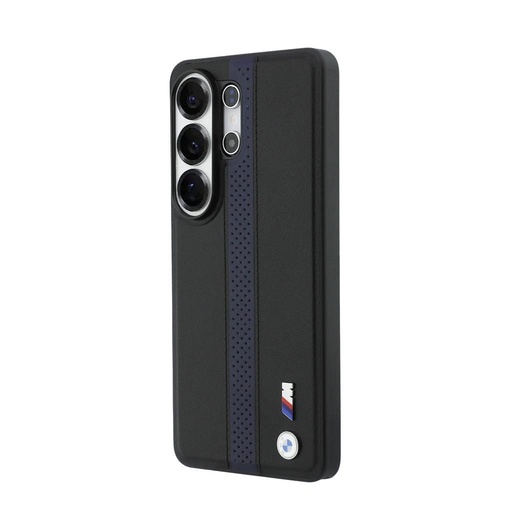 BMW M PU Leather Perforated Stripes and Metal Logo Magnetic Samsung Galaxy S26 Ultra (Modrý)