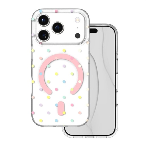 Apple iPhone 17 Pro / Apple iPhone 18 Pro Bubble Dots MagSafe zadný kryt (Biely)