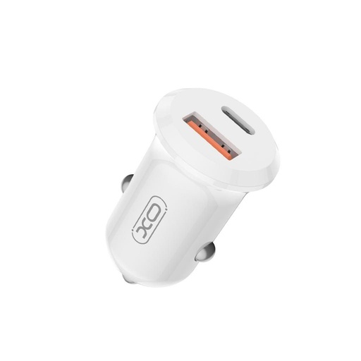 XO CC69 Mini Smart do auta nabíjačka + Type-C kábel (Biely) - 30W, A+C, NB103 sada