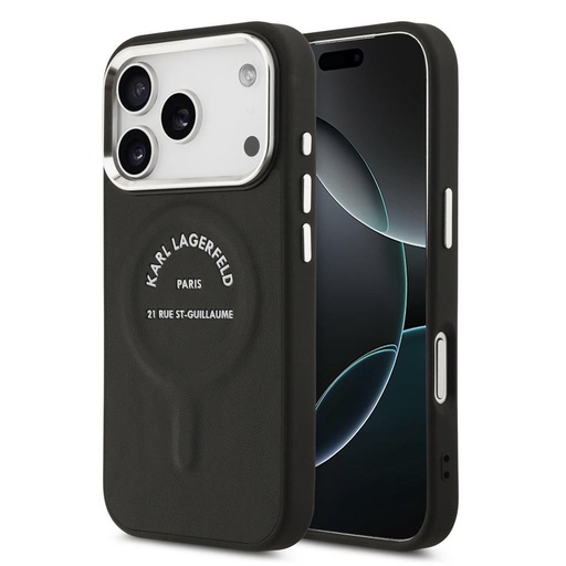 Karl Lagerfeld PU RSG Logo MagSafe puzdro iPhone 17 Pro (Čierny) - KLHMP17LPSKRSGEK