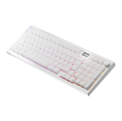 AVAX GM03 PRO 98% Gasket RGB Tri-mode mechanický klávesnica (Biely) - Gateron červený spínač, maďarský rozloženie