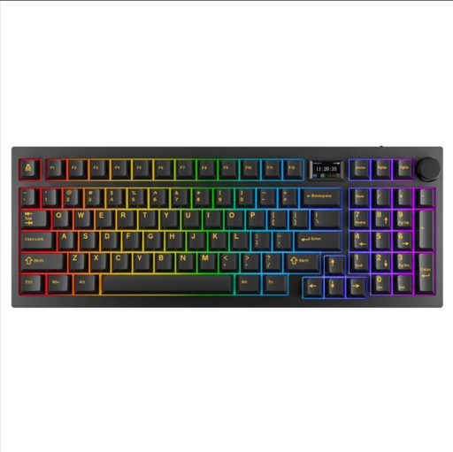 AVAX GM03 PRO 98% Gasket RGB Tri-mode mechanický klávesnica (Čierny) - Gateron hnedý spínač, maďarský rozloženie