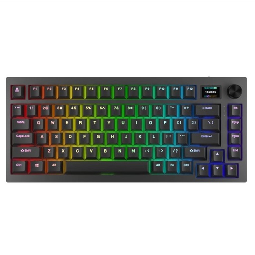 AVAX GM02 PRO 75% Gasket RGB Tri-mode mechanický klávesnica (Čierny) - Gateron žltý spínač, maďarský rozloženie