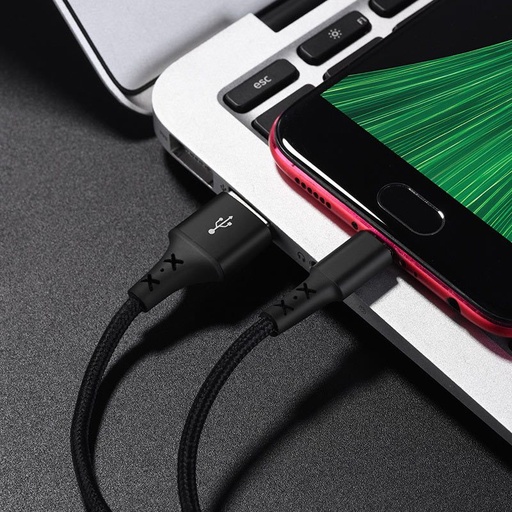 Borofone BX20 microUSB kábel, látkový, 2A, 1m, čierny
