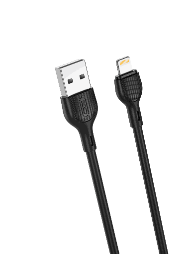 XO NB200 USB-A - Lightning dátový a nabíjací kábel (Čierny) - 2m, 2.1A