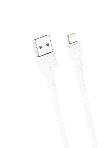 XO NB200 USB-A - Lightning dátový a nabíjací kábel (Biely) - 2m, 2.1A