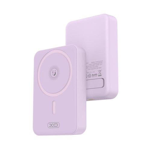 XO PR231 power bank 10000 mAh (Fialový) – bezdrôtový rýchle nabíjanie 15W, PD 20W, s podperou vyhotovenie