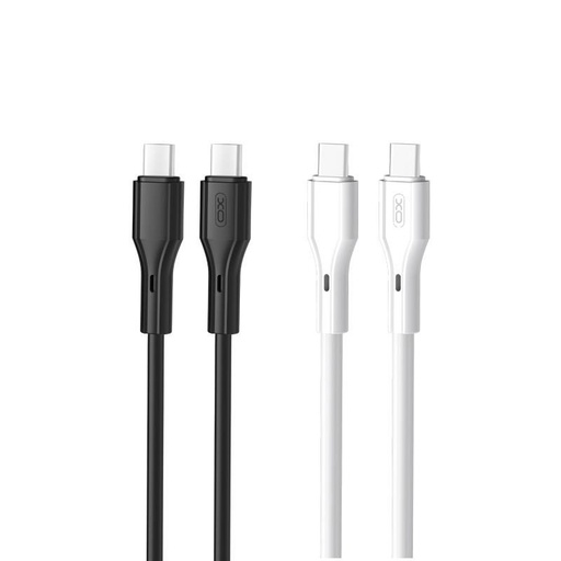 XO NBQ231B Rock Series USB-C–USB-C dátový kábel (Biely) – 60W