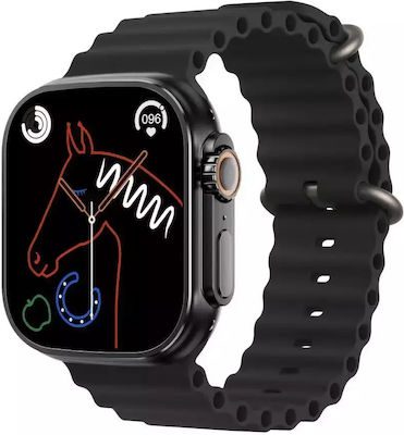 XO M8 Pro inteligentné hodinky (Čierny) – 1.96", 49 mm, prijatie hovoru, bezdrôtový nabíjanie