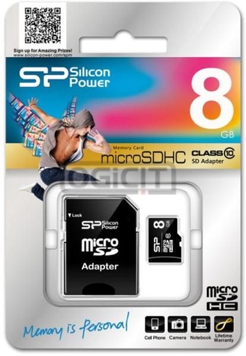 Silicon Power MicroSDHC + adaptér 8GB class10 pamäťová karta