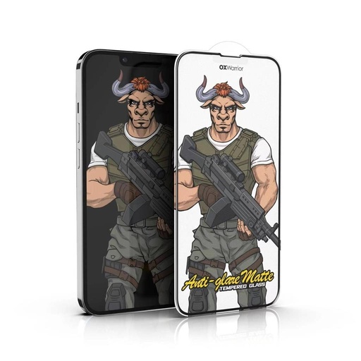 Samsung-Galaxy A54 5G OX Warrior Mr. Soldier odtlačok prsta bez matný ochranné sklo priehľadný (čierny rám)