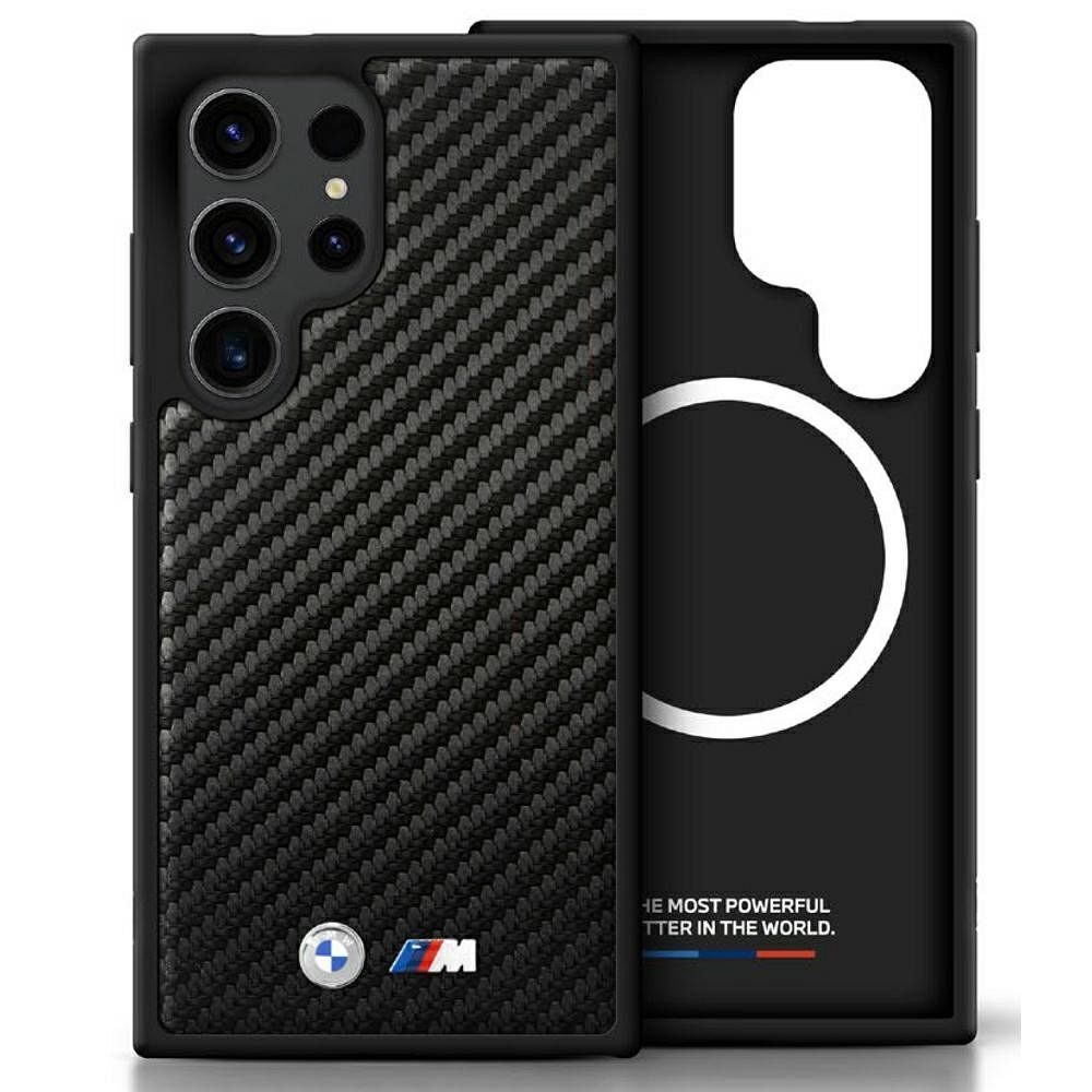 [BMHMS25L24PUCILK] Samsung Galaxy S25 Ultra BMW PU Carbon MagSafe case (Black) - BMHMS25L24PUCILK