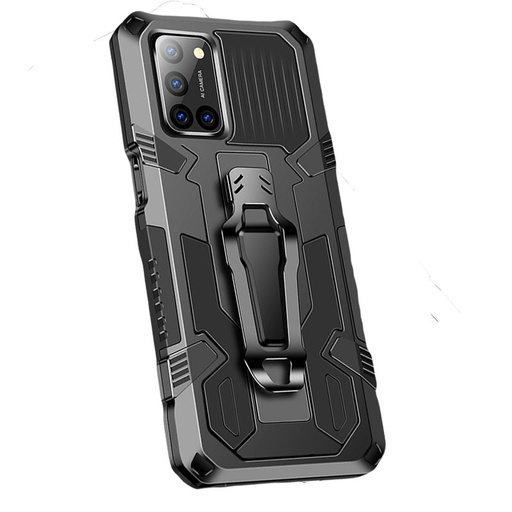 Samsung Galaxy A71 magnetický odolný proti nárazu puzdro sklopný s podperou (Čierny)