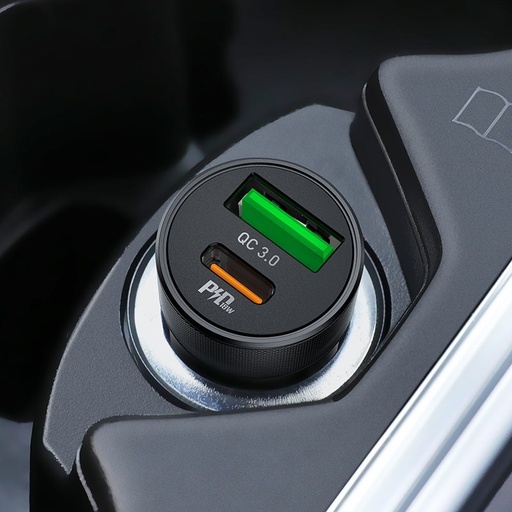 Hoco Z32B do auta rýchlonabíjačka (PD rýchle nabíjanie), PD max. 27W + QC 3.0 max.18W, , čierny