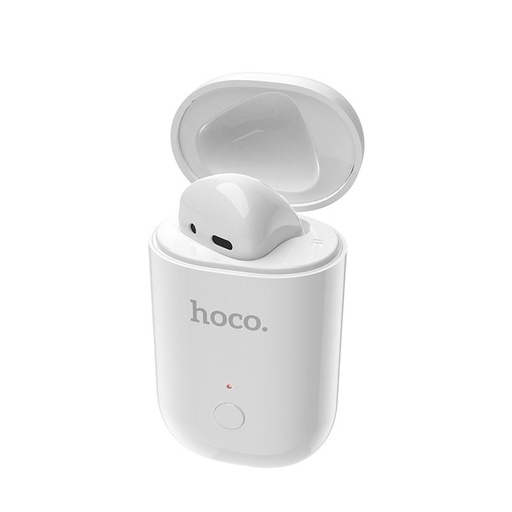 Hoco E39 bluetooth headset, biely - červený tokkal