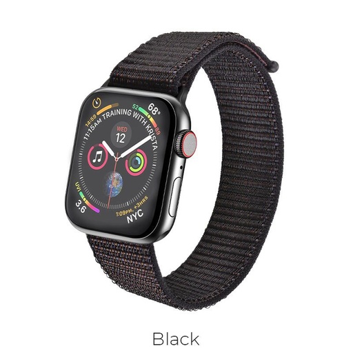 Hoco Apple Watch Series1/2/3/4/5(38/40mm) WB06 nylon športový remienok, Čierny