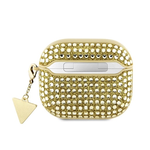 Guess Rhinestones Triangle Metal Logo puzdro AirPods 3 (Zlatý) - GUA3HDGTPD