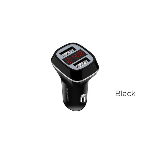 Borofone BZ3 do auta nabíjačka (2xUSB port), LED indikátor stavu,5V 2,4A, čierny