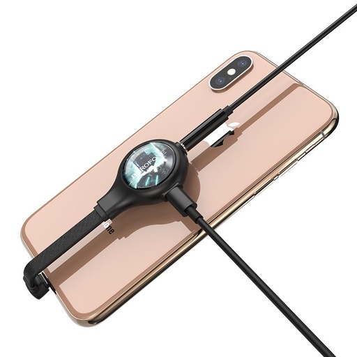 Borofone BV9 lightning rozdeľovač (lightning nabíjačka port+3,5mm jack zásuvka), čierny