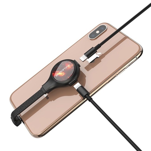 Borofone BV10 lightning rozdeľovač (lightning audio+lightning nabíjačka port), čierny