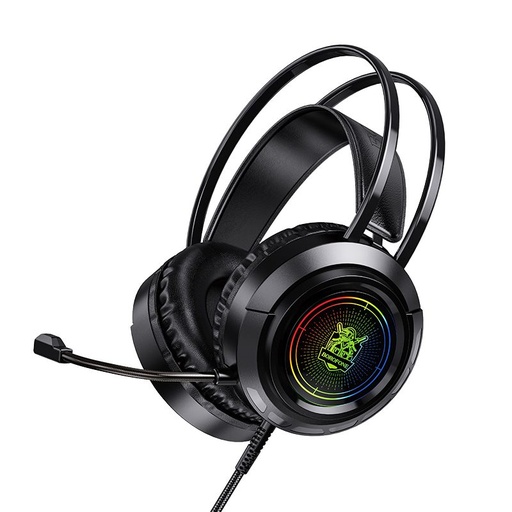 Borofone BO103 gamer slúchadlá,s mikrofónom, USB-A+USB-A+ 3.5mm s konektorom, led so svetlom, čierny