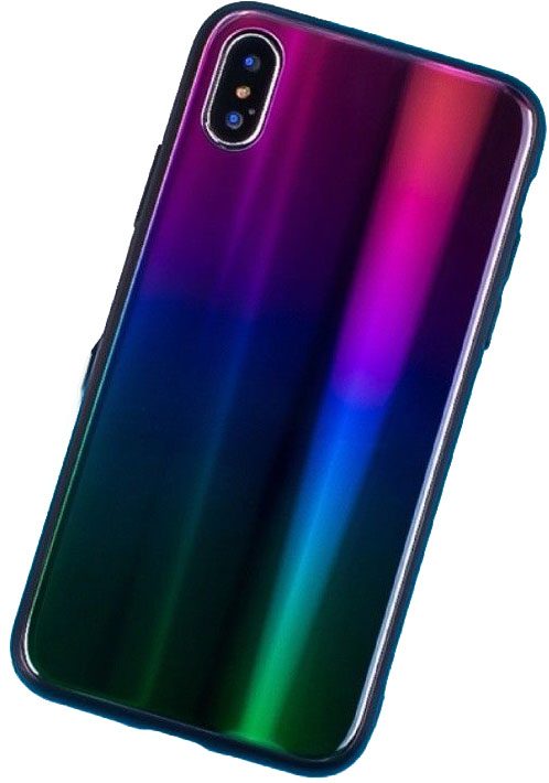 [KV-54642314654] Apple iPhone 7 / iPhone 8 / iPhone SE 2020 / iPhone SE 2022 ombre glass back cover case (Blue - Purple)